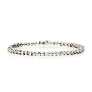 18k White Gold Diamond Line Bracelet 3.87ct