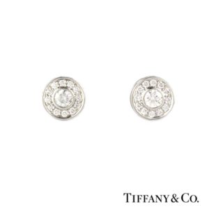 Tiffany & Co. Diamond Set Circlet Earstuds in Platinum 0.53ct