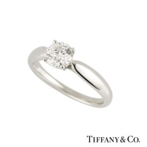 Tiffany and Co. Round Brilliant Cut Diamond Ring in Platinum 0.71ct G/VVS2