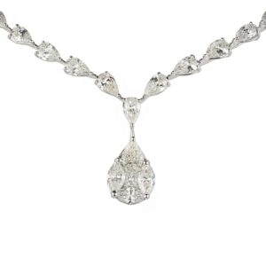 18k White Gold Diamond Necklace 14.02ct