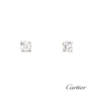 Cartier Round Brilliant Cut Diamond Ear Studs in Platinum 0.50ct