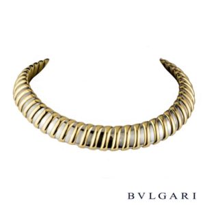Bvlgari 18k Yellow Gold and Stainless Steel Tubogas Choker