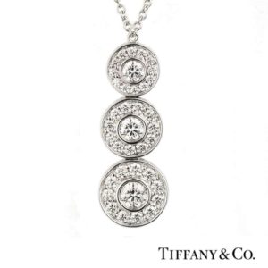 Tiffany & Co. Diamond Circlet Triple Drop Pendant in Platinum