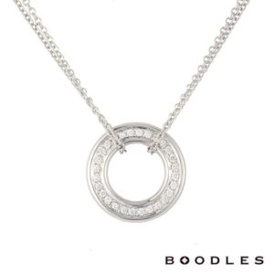 Boodles 18k White Gold Small Diamond Set Roulette Pendant 0.40ct