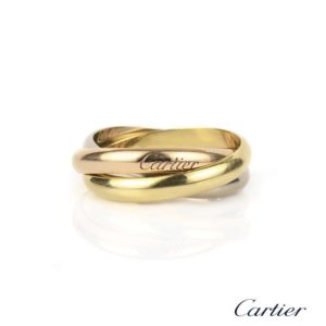Cartier 18k Three Colour Gold Small Trinity Ring Size 52 B4052700