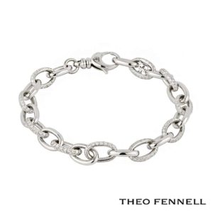 Theo Fennell 18k White Gold Diamond Set Link Bracelet