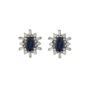 18k White Gold Sapphire and Diamond Earstuds