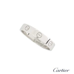 Cartier 18k White Gold Love Wedding Band Size 58 B4085158 B&P
