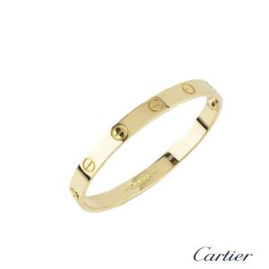 Cartier 18k Yellow Gold Love Bangle Size 16 B&P B6035516