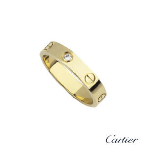 Cartier 18k Yellow Gold Diamond Wedding Band Size 54