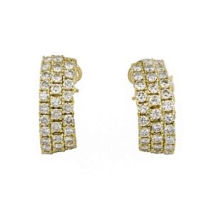 18k Yellow Gold Diamond Hoop Earrings 14.00ct