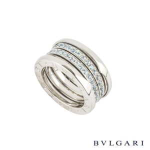 Bvlgari 18k White Gold B.zero1 Blue Topaz Ring
