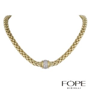 Fope 18k Yellow Gold Diamond Set Flex It Necklace