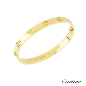 Cartier 18k Yellow Gold Love Bangle Size 16 B6035516 B&P