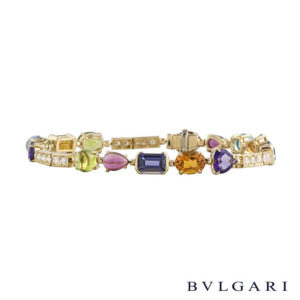 Bvlgari 18k Yellow Gold Multi Gem Allegra Bracelet BR852142
