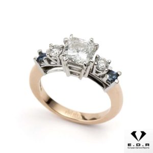 18k Rose Gold Radiant Cut Diamond Ring 1.02ct E/VVS1