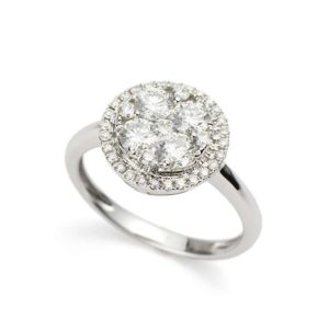 18WG 1.11TDW Round Diamond Cluster Ring