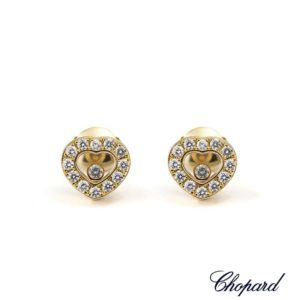 Chopard 18ct Yellow Gold Happy Diamonds Heart Earrings 83/2936-20