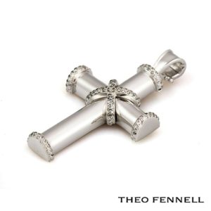 Theo Fennell 18ct White Gold Diamond Set Cross