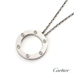 Cartier 18ct White Gold Diamond Love Pendant B7014900