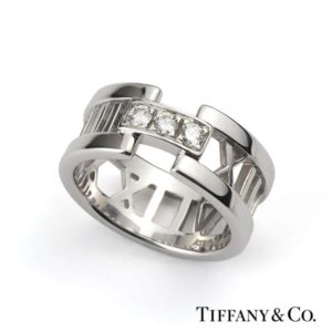 Tiffany & Co. 18ct White Gold Diamond Atlas Ring