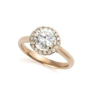 18k Rose Gold Round Diamond Ring 1.14ct H/VS1
