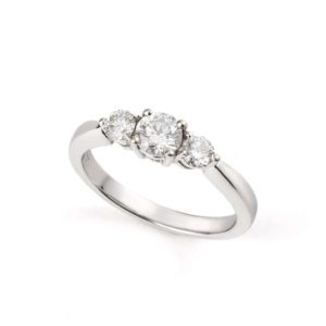 Platinum Trilogy 3 Stone Diamond Ring 0.64ct Total