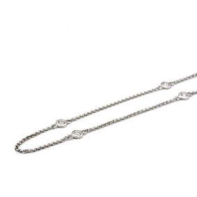 18ct White Gold Diamond Chain 24 Inch 0.60ct Total