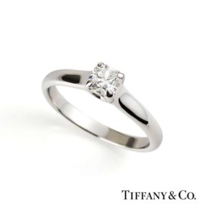 Tiffany & Co. Platinum Lucida Diamond Ring 0.38ct E/VVS1