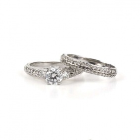 18k White Gold Diamond Ring Set