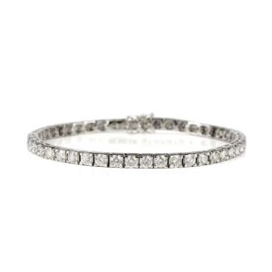 18k White Gold Diamond Line Bracelet 6.44ct Total