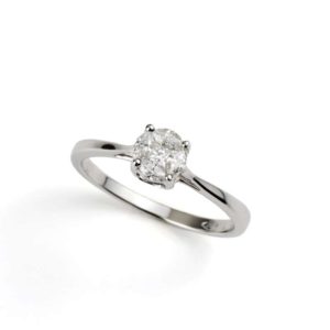 18k White Gold Diamond Ring 0.27ct Total