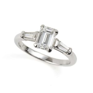 Platinum Emerald Cut Diamond Ring 1.03ct E/VS1