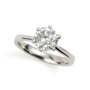 18k White Gold Round Diamond Ring 1.62ct E/SI3