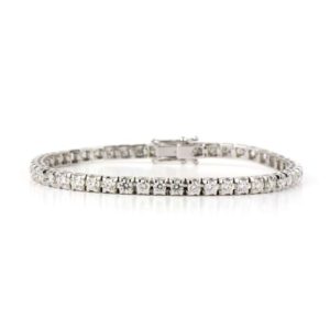 18k White Gold Diamond Line Bracelet 4.10ct Total