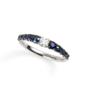 18k White Gold Sapphire and Diamond Dress Ring