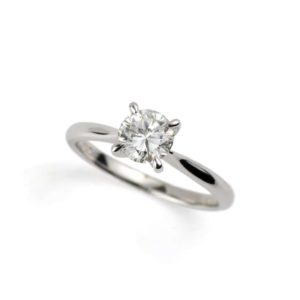 18k White Gold Round Brilliant Cut Diamond Ring 0.76ct