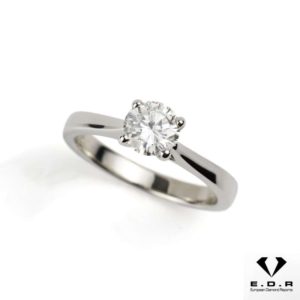 18k White Gold Round Brilliant Cut Diamond Ring 0.71ct F/VVS2