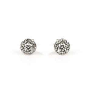 18k White Gold Diamond Cluster Earrings 0.61ct F/SI