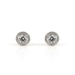 18k White Gold Diamond Cluster Earrings 0.60ct F/SI