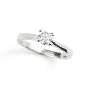 18k White Gold Round Diamond Ring 0.50ct E/VS2