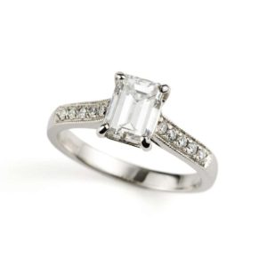 18k White Gold Emerald Cut Diamond Ring 1.51ct G/VS1