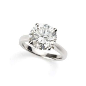 18k White Gold Round Brilliant Cut Diamond 4.44ct G SI1