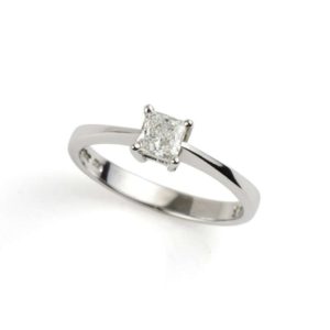 Platinum Princess Cut Diamond Ring 0.33ct G/VS2