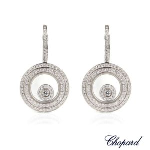 Chopard 18k White Gold Maxi Circles Drop Earrings 83/6870-1001