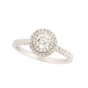 18k White Gold Round Brilliant Cut Diamond Cluster Ring 0.34ct H/VS2