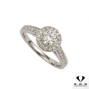 18k White Gold Round Brilliant Cut Diamond Ring 0.49ct I/VS2