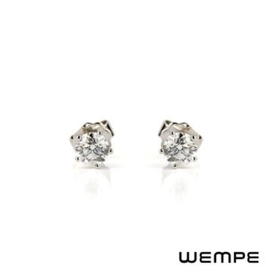 18k White Gold Round Brilliant Cut Diamond Earrings 1.00ct