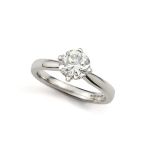 18k White Gold Round Diamond Ring 1.50ct H/VS1