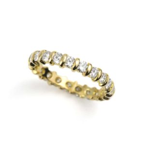 18k Yellow Gold Round Brilliant
Cut Diamond Full Eternity Ring 1ct Total